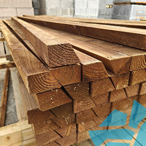Picture of Ex 47x125mm Brown Treated Cant Fence Rail 3.6m