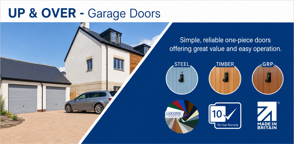 Garador Up and Over garage doors available through Rose Building Supplies