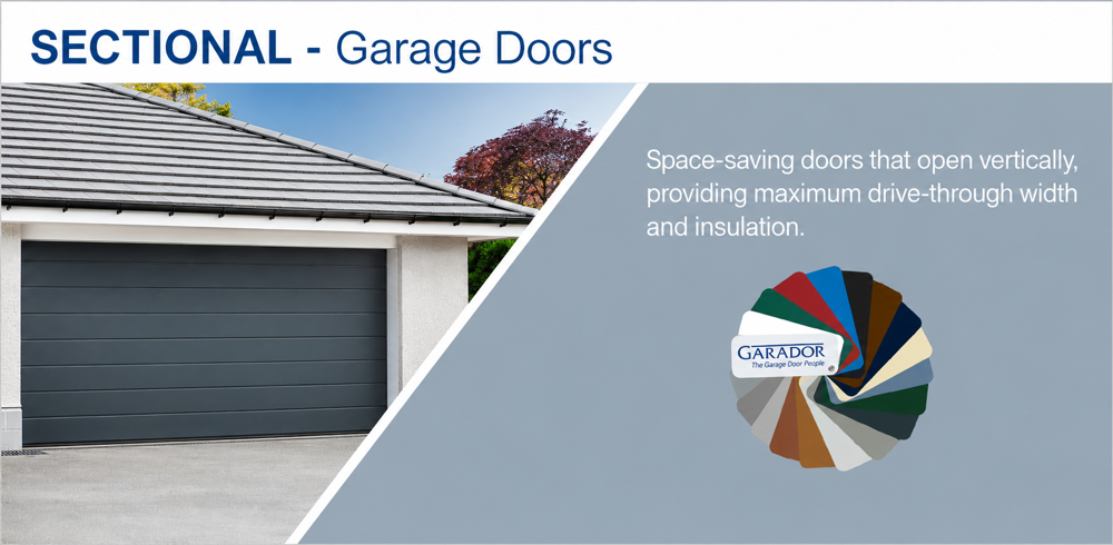 Garador Sectional garage doors available through Rose Building Supplies