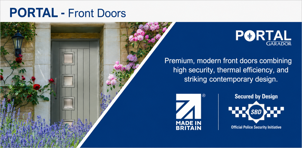 Garador Portal front doors available through Rose Building Supplies