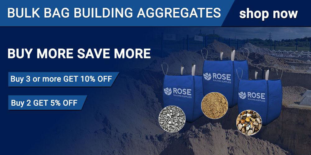 Bulk bag building aggregates on offer – Buy 2 get 5% off, Buy 3 or more get 10% off at Rose Building Supplies