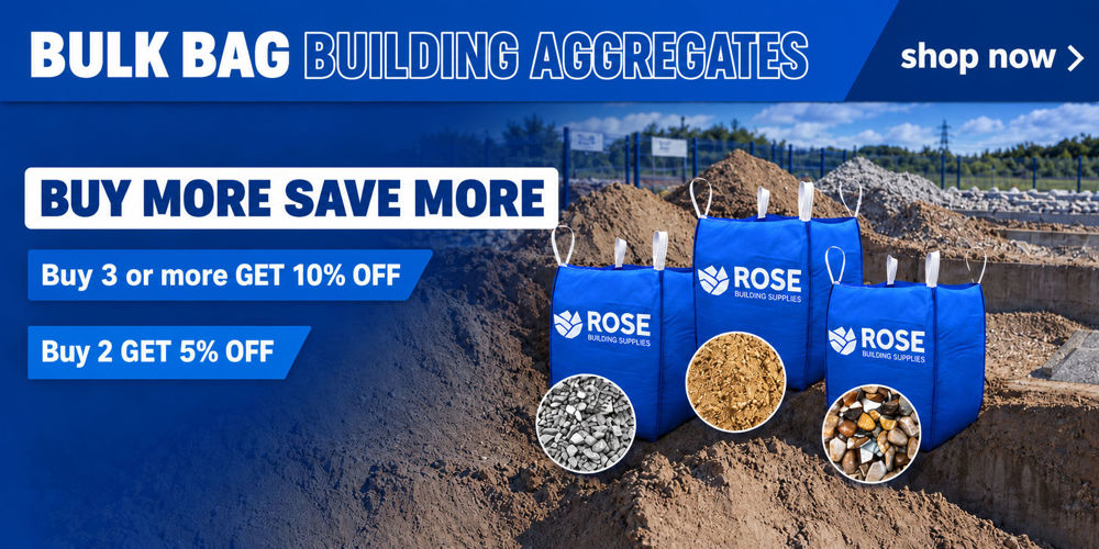 Bulk bag building aggregates on offer – Buy 2 get 5% off, Buy 3 or more get 10% off at Rose Building Supplies