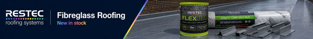 Restec fibreglass roofing supplies available from Rose Building Supplies in Peterborough