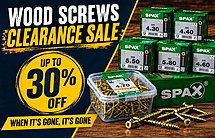 SPAX wood screws clearance sale with up to 30% off selected lines